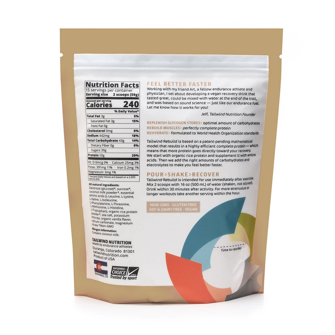 TAILWIND Rebuild Recovery Drink Mix - Vanilla 2 TAILWIND Rebuild Recovery Drink Mix - Vanilla