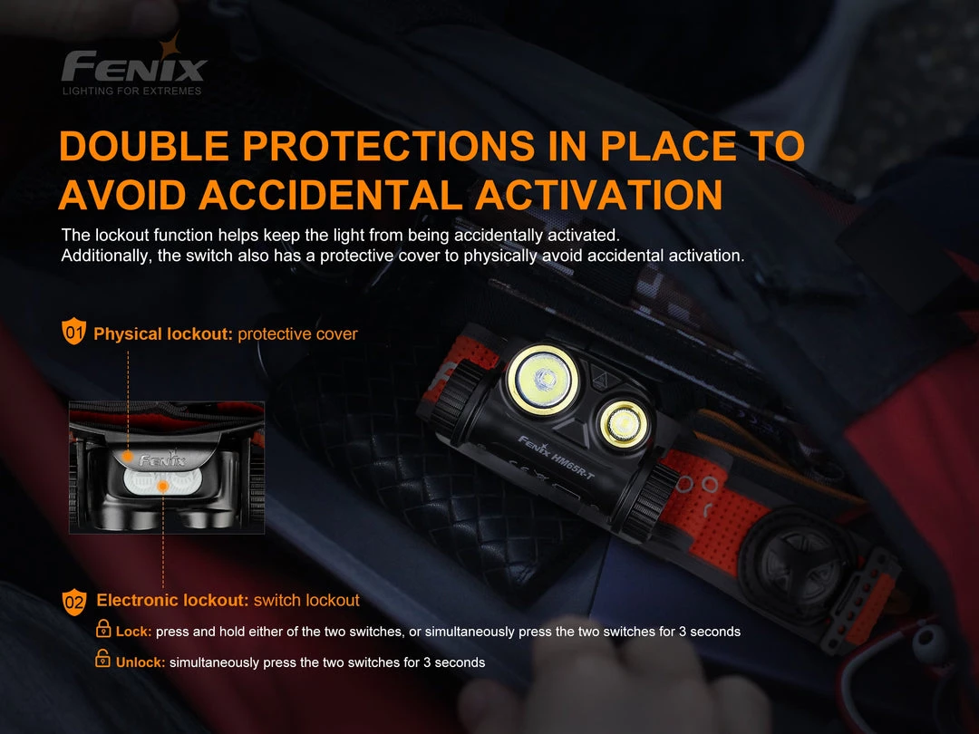 FENIX HM65R-T Rechargeable Headlamp With SPORT Headband Fit System 14 FENIX HM65R-T Rechargeable Headlamp With SPORT Headband Fit System