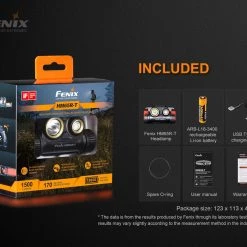 FENIX HM65R-T Rechargeable Headlamp With SPORT Headband Fit System 48 FENIX HM65R-T Rechargeable Headlamp With SPORT Headband Fit System