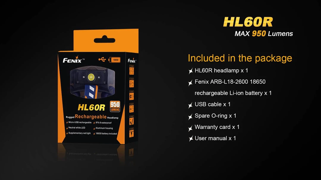 FENIX HL60R USB Rechargeable Headlamp 18 FENIX HL60R USB Rechargeable Headlamp