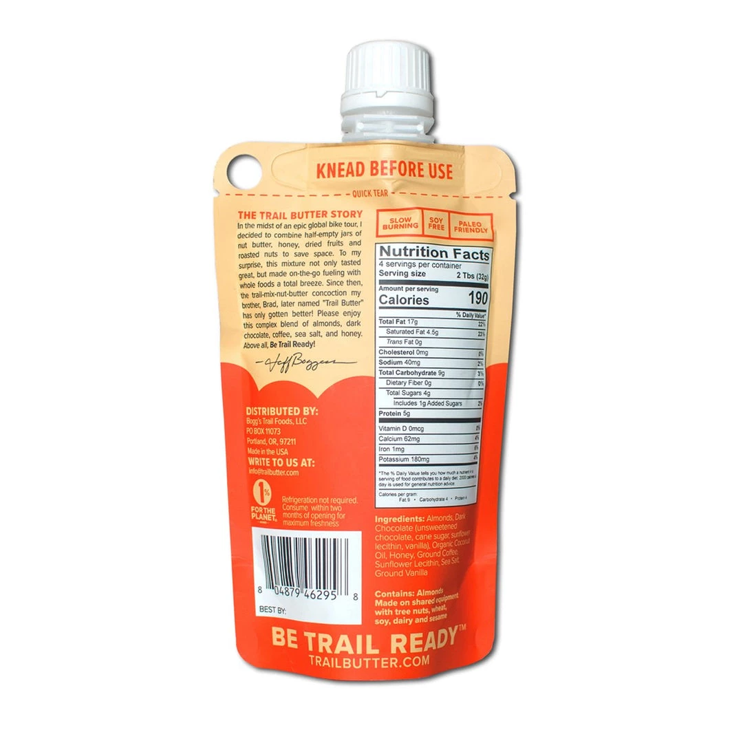 TRAIL BUTTER - Dark Chocolate & Coffee Nut Butter Blend 5 TRAIL BUTTER - Dark Chocolate & Coffee Nut Butter Blend